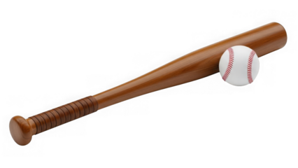 Baseball bat and ball