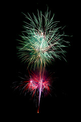 colorful fireworks on black background