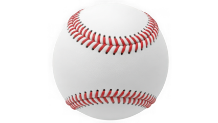 White baseball with red stitching