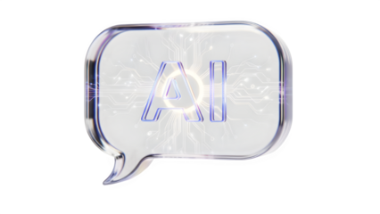 Glowing AI chatbot interface with circuit board design