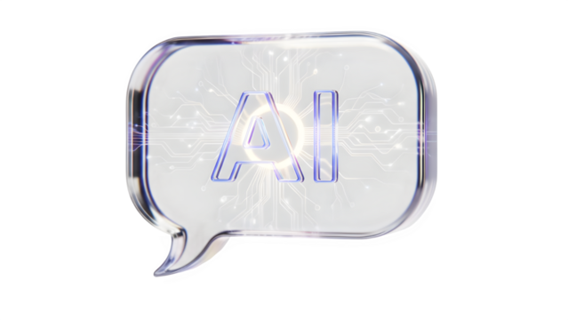 Glowing AI chatbot interface with circuit board design - Powered by Adobe