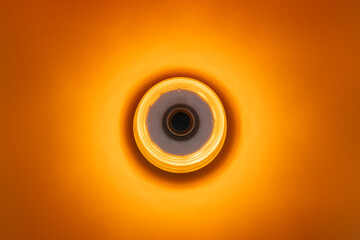 v16 beacon, Warm orange light glowing from central ceiling lamp
