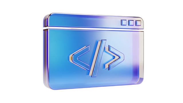 Shiny blue coding symbol on sleek interface background - Powered by Adobe