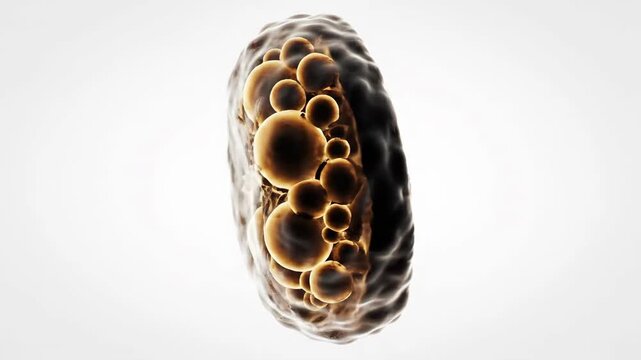 Detailed 3D CGI Octane Render of a Human Adrenal Gland Cross-Section