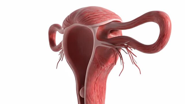 Realistic 3D CGI Octane Render of the Human Uterus and Fallopian Tubes