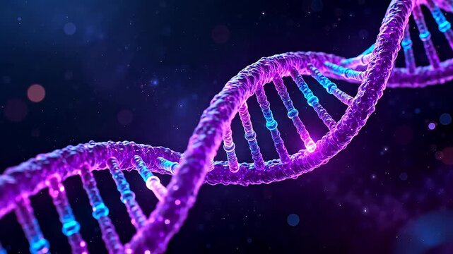 Double helix DNA strand in space