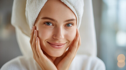 Natural beauty hacks for glowing skin, self-care at home, skincare tips, wellness routine, facial treatment, with copy space