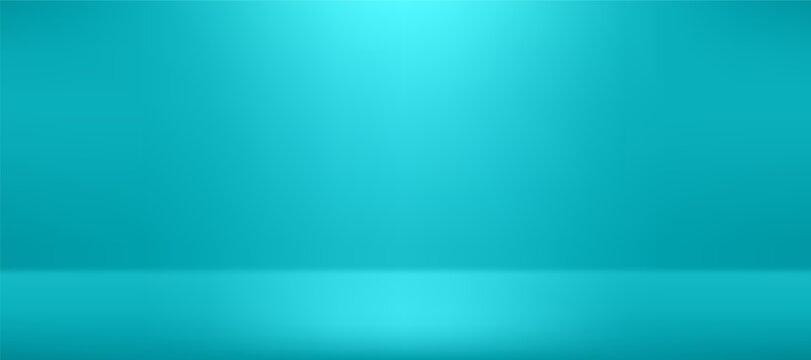 Abstract teal blue gradient background empty studio room illustration