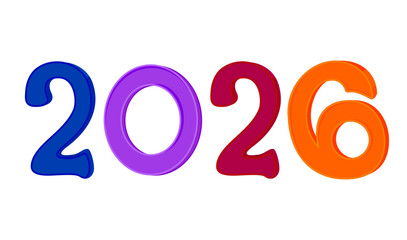 Happy New Year 2026 Colorful Abstract Design Symbol Vector Illustration