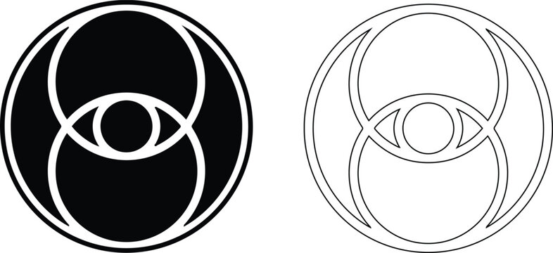 Vesica Piscis Icon Vector Illustration