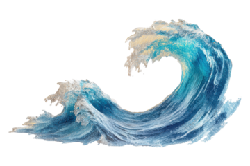 Dynamic water wave shown for marine or aquatic theme on transparent background