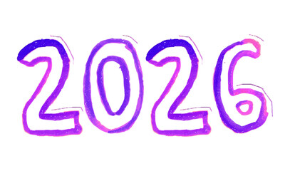 Happy New Year 2026 Paint Purple Color Abstract Design Symbol Vector Illustration