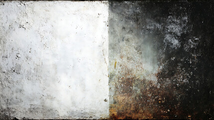 Textured Surface Divided White and Rusty Black background
