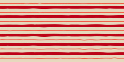 Abstract simple background with hand-drawn red and coral horizontal stripes.