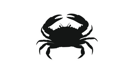 A striking black silhouette of a crab showcasing its distinctive form and features clearly © AL-AMIN