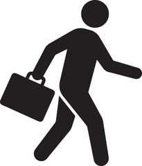 Businessman with briefcase walking and running illustration