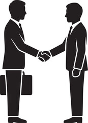 Two businessmen shaking hands in a business meeting