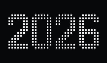 2026 Happy New Year Abstract Dots Design Black And White Logo Symbol Vector Illustration Background