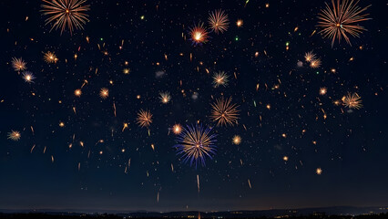 Night sky illuminated by fireworks
