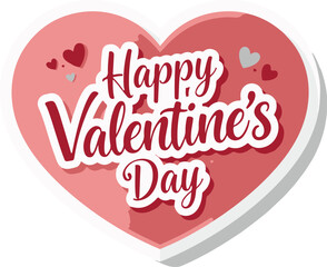 Happy valentines day text in heart shape for greeting card design