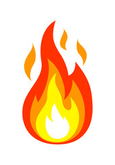 fire flame red hot simple icon symbol vector isolated on transparent background