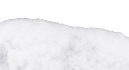 This snow is isolated on a transparent background. It shows a soft, fluffy layer of snow that can be used in designs for winter themes or seasonal events