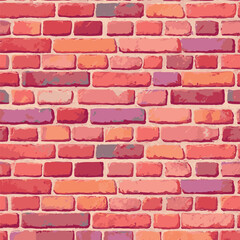 Texture of a red brick wall vector illustration