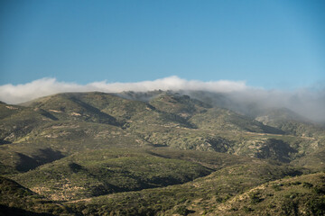 Fototapeta premium Main Road Cuts Up The Mountains On Santa Rosa Island