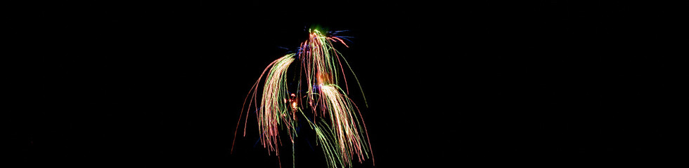 Golden fireworks burst, Spectacular fireworks with shining floral display