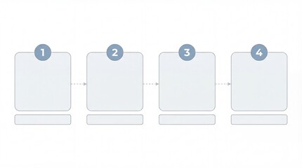 4 step process blank template for slide deck - clean , easy and minimal design
