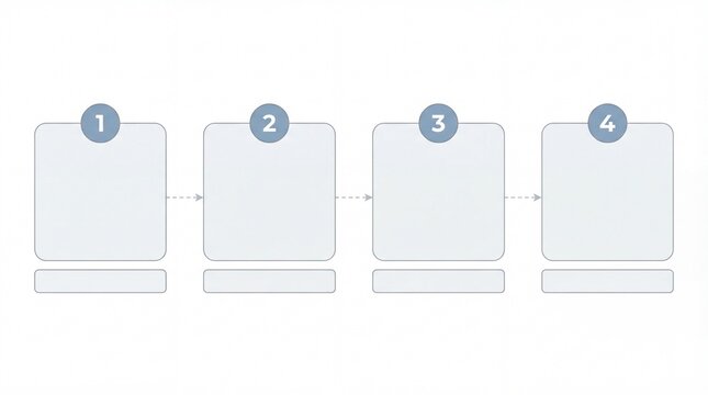 4 step process blank template for slide deck - clean , easy and minimal design
