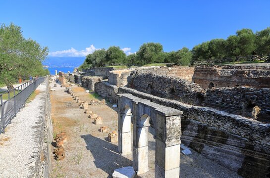 Grottoes of Catullus on Sirmione at Lake Garda. Italy, Europe.