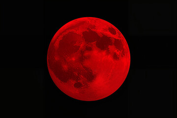 Bright Red Moon in Dark Space astronomy celestial body