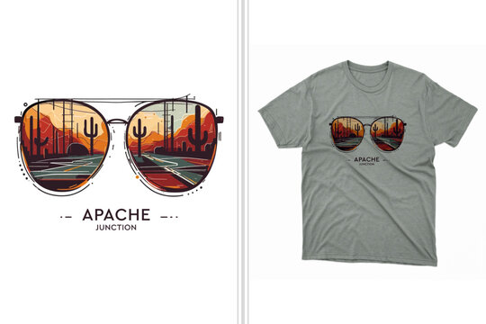 apache junction city arizona vector illustration of an abstract t-shirt design print