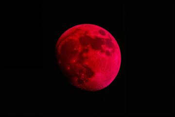 Red Moon Lunar Eclipse in Space astronomy night sky