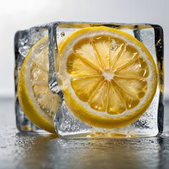 lemon with ice