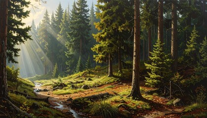 forest in the morning