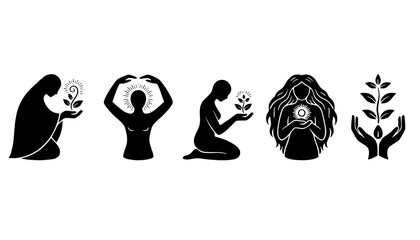 Folk Art Nurturing Care Silhouette