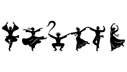 Folk Art Wellness Dance Silhouette