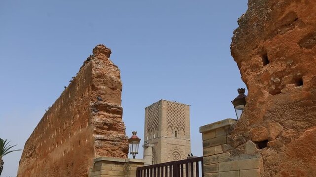 Tirage Argentique Vintage 1953 Ruines Tour Hassan Rabat Maroc - Format 11,5x17,5 Cm, Original