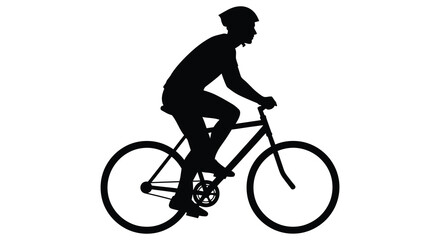 Obraz premium A silhouetted depiction of a cyclist riding a bicycle showcasing the form and motion of activity