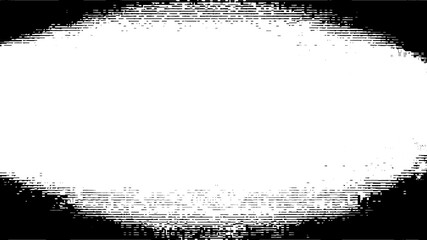 Abstract glitch effect frame with distorted edges isolated on transparent background