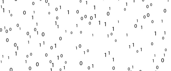 Technology stream binary code. Digital illustration. White matrix background. Programming, coding, hacking and encryption. © abd