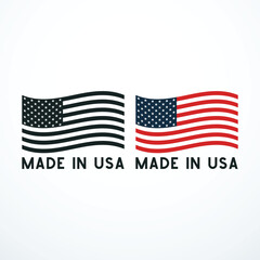 Made in USA badge icon set. Vector illustration