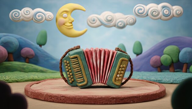 accordion3D claymation musical instrument