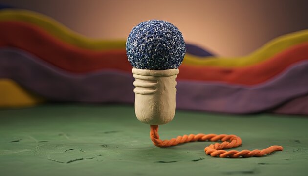 microphone 3D claymation musical instrument