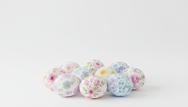 floral spring easter eggs decorated for 2026 easter holiday - Powered by Adobe