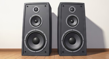 speakers modern animation style musical instrument
