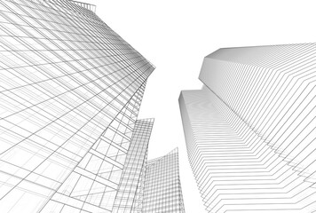 Fototapeta premium Abstract architecture building 3D illustration