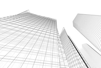 Fototapeta premium Abstract architecture building 3D illustration